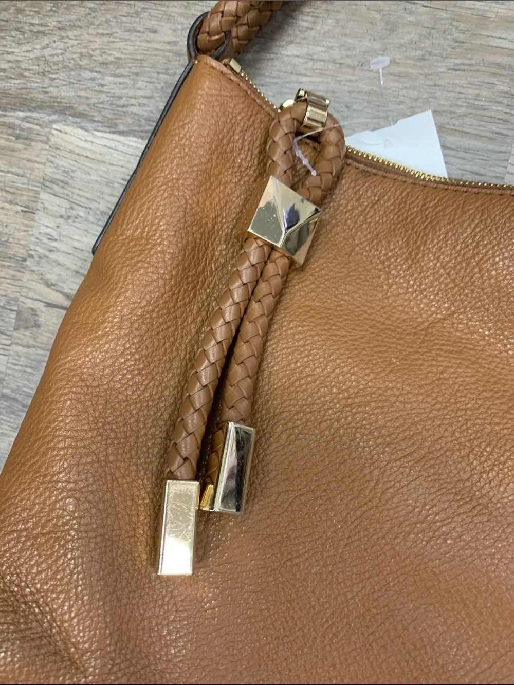 Michael Kors Cognac Leather Shoulder Bag with Braided Handle